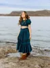 Kleidungssets 9-13 Jahre altes Mädchen Leinen Baumwolle zweiteilige Böhmische Kleidung für Eltern-Kind-PO-Shooting-Pografie