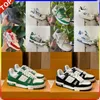 Met doos nieuwe designer schoen platte sneaker trainer in reliëf casual schoenen denim canvas lederen wit groen rood blauw letter mode platform heren dames lage trainers maat