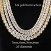 STARSGEM 10K 14K GOLD GROW vs Diamant Chain 18 "Lab Grown Diamond Tennis Necklace