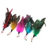 Cat Toys Chicken Feather Toy Plastic Pendant Creative Funny Stick Replacement Head Pet Supplies Drop Delivery Home Garden Dhnrg