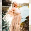 Vestidos de maternidade boho grávida sexy renda lacas lotus manga de fotografia de fotografia de fotografia para mulheres