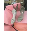 High Free Ladies 2024 Shipping Leather Heels Wedding Sandals Buckle Rose Solid Farterfly Ornament Sophia Webster Shoes Naken Hollow Out Wing D 957d 957