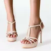 Sandals High 12 CM Super Heel Shoes Women Gladiator Woman Heels Platform Pumps Party Size 35 - 41 855 S 341 3 49 s d 6aba