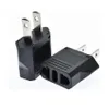 Universal US EU إلى الاتحاد الأوروبي AU US Travel AC Power Plug Adapter محول بلاستيك محول محمول أقصى 2200W دبابيس أسود