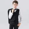 Bambini formale 007 smoking nero abito da sposa abbigliamento floreale boys da sera serata di fotografia di compleanno costume da regalo di compleanno