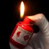 BD917 Creative Gas Ofylld tankform Öppen Flame Lighter Metal Single Fire Red Flame Ierable Lighter Wholesale