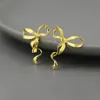 Inature 925 Sterling Silver Fashion Sweet Bow Knot Stud earrings for Women Girls Jewelry Accessoriesギフト240516