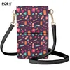 Axelväskor Forudesigns Fashion Women Mobile påse Sjuksköterskan Uttryck Läder mini -kort crossbody väska för kvinnlig