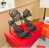 2024 Women's Fairy Style Diamond Serpentine Wrapped Roman High Heels 10cm