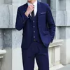 Mäns kostymer Business Casual One Button Three-Piece Lapel Jacket Western Fit Fashion Suit Groomsmen and Groom Dress