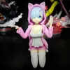 Action Toy Figures Twin Lovely Girl 13cm Kneeling Girl Anime Figure Rem Action Figures PVC Kimono Girl Doll Collection Gift Toys Y240516