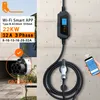 Fast Portable EV Charger GBT Plug 22KW 32A 3Phase Adjusting Current Wi-Fi Smart APP Control Electric Car Charging Station