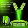 LED -reflekterande Vest Light Up Running Justerbara remmar Cykling Safety USB Laddningsbara 3 -lägen för natt 240514