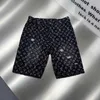 Designer Jeans for Man Straight tube loose high street trendy brand denim printed denim shorts 24ss cropped pants with jacquard holes new full print fashion Shorts
