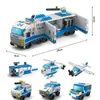 Blokkeert 6-in-1 nieuwe politie-sportvoertuig brandweermotor Micro Loader Truck Classic Model Building Block Kit Building Block Toy City WX