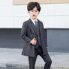 子供のフォーマルウェディングロングコートプリンスキッズウィンドプルーフジャケットドレスフラワーボーイズ写真ブレザーイブニングパフォーマンスコスチューム