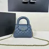 Hot luxury Designer bags New C 23K Tote Diamond Check Chain Bag Single shoulder crossbody Bag Mirror painted leather diamond check quilted calfskin purse