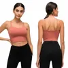 L-83A Solid Color Women Yoga Bra Slim Fit Sports Bras Fitn Vest Sexiga underkläder med avtagbara bröstkuddar andas mjuk svett Wicking Lady Tank till A5BH#