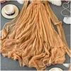 Basic & Casual Dresses Womens Summer Beach Dress V-Neck Camisole Slim White Elegant Tle A-Line Long Holiday Maxi Vestidos Drop Delive Dhomp