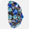 Luxo Big Round Crystal Ear Clip No piercing Jewelry Christmas Gift Colorful Rhinestone Clip Brincos para Mulheres 240516