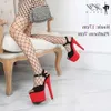 Sandalen rood suède platform zwart s dames paal dans 17 cm verhoogde stiletto hakken open teen gesp riemen sexy jumping schoenen sandaal hielband schoen 35 d 3372