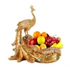 Plates Luxury Dessert Plate Fruit Holder Home Decor Resin Peacock Tray Dry Living Room Decoration Dishes