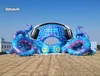 Gigante all'ingrosso Gigante esterno gonfiabile polpo personalizzato Tenda temporanea Concerto DJ Booth Air Blow Up Octopus Model con cuffia per decorazione per feste musicali