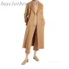 معطف الخندق في منتصف الطول للسيدات Maxmaras Wool Blend Coat Italian Brand Women Luxury Coat عالية الجودة Cashmere Coat Gp0i