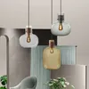 Modern Pendant Light Amber/Clear/Gray Glass Chandelier Romantic Bedroom Lamp Living Room Kitchen Dining Room Hanging Light