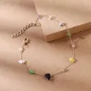 Anklets 1 stcs natuursteen kralen enkelarmband voor vrouwen cadeau trendy minimalistische gekleurde glanzende geometrische voetketens sieraden fb46