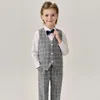 Flower Boys Wedding Ceremony Photograph Suit Children Gary Vest Pants Piano Party Dress Prince Kids Formal Performance Costume