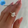2023 Custom Pure 18-Karat Yellow Gold 3ct Pear Cut 8x12mm Dcolor VVS Moissanite Diamond Four Claw Solitaire Ring