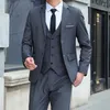 Mäns kostymer Business Casual One Button Three-Piece Lapel Jacket Western Fit Fashion Suit Groomsmen and Groom Dress