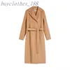 معطف الخندق في منتصف الطول للسيدات Maxmaras Wool Blend Coat Italian Brand Women Luxury Coat عالية الجودة Cashmere Coat Gp0i