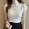 Women's Blouses Shirts 2024 Fashion Spring Korean Casual Women Clothing New Knitted Tops Summer Solid Slim Knitwear Turtleneck Blouses 8622 Y240510