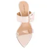 Kobiety panie 2022 Prawdziwa skórzana skórzana PVC 9 cm Wysokie obcasy Sandały Dress Sukiety Buty Pumpper Sipper Sump Casual Peep-Toe Otwarte Toes Party Wedding Dimond Transparent AE57