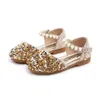 Summer Girls Bead Mary Janes Flats Fling Princess Baby Dance Kids Sandals Children Wedding Shoes Gold L2405 L2405