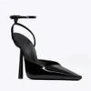 Klackar Baotou High Metal Sandals Slim Back Air Fashion Toe Ankle Strap Solid Color Thin Shoes 76 D F8CF