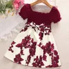 2024 Girls Dress Summer New Dresses for Kids Short-sleeved Children Princess Costume Fashion Baby Party Clothes L2405