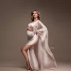 Seidenkleid Mutterschaftsfotografie Requisiten Kleider Chiffon Umhang Einfacher Modellieren Stoff Schwangerschaft für Babypartys Frauenfoto Shooting