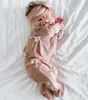 Pijama recém -nascido Roupas de menina Conjunto de mola malha