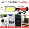 USB COB work light, portable LED flashlight, 18650 adjustable, 2 modes, waterproof, magnetic design, camping light, 1 piece