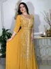 Etniska kläder Indien Muslimska Abaya klär kvinnor bröllop kväll festklänning elegant snörning kalkon diamant bälte abayas marocko caftan t240515