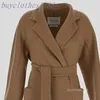 Trench à mi-longueur pour femmes Maxmaras Mélange de laine de laine Italien Brand de luxe pour femmes manteau de cachemire de haute qualité 7gcf