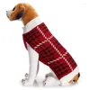 Hondenkleding Mooie warm rooster geruite kleine winterkleding huisdier gebreide kattenjas trui buiten voor grote xxs-xxl