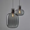 Modern Pendant Light Amber/Clear/Gray Glass Chandelier Romantic Bedroom Lamp Living Room Kitchen Dining Room Hanging Light