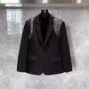 Män kostymer herrar modedesign diamanter svart kostym jacka enkel knapp lång ärmfjäder ytterkläder affär casual party blazers kappa