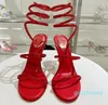 2024 이브닝 슈즈 여성 하이힐 발목 랩 어라운드 디자이너 신발 파티 드레스 신발
