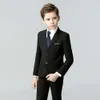 Prince Kids Birhtday Fotografo di laurea di laurea Costume Bambini Black Suit Black Boys Abito da sposa