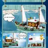 Bloki Sluban Fishing Boat Blud Build Block Pirate Status Digital Model Zestaw Blok